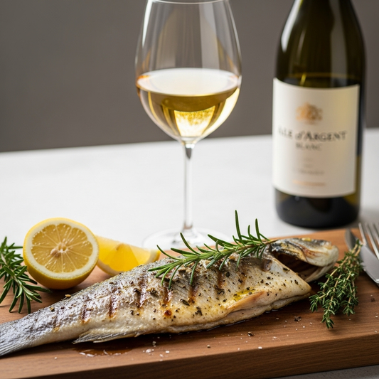 Grilled Sea Bass with Aile d’Argent Blanc