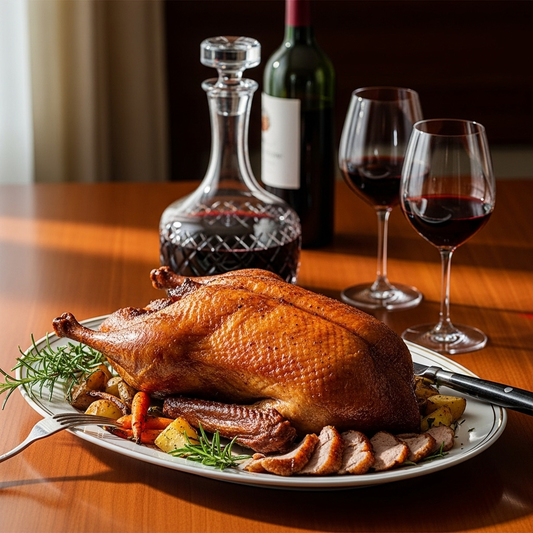 Roasted duck with 2022 Pontet-Canet pairs well