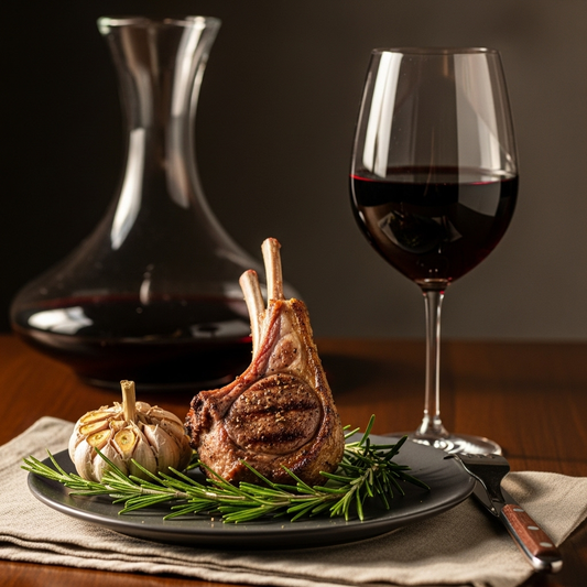 Lamb chops with 2022 Chateau Les Carmes Rib