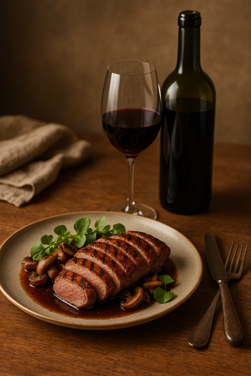 Grilled duck with 2022 Chateau Cheval Blanc