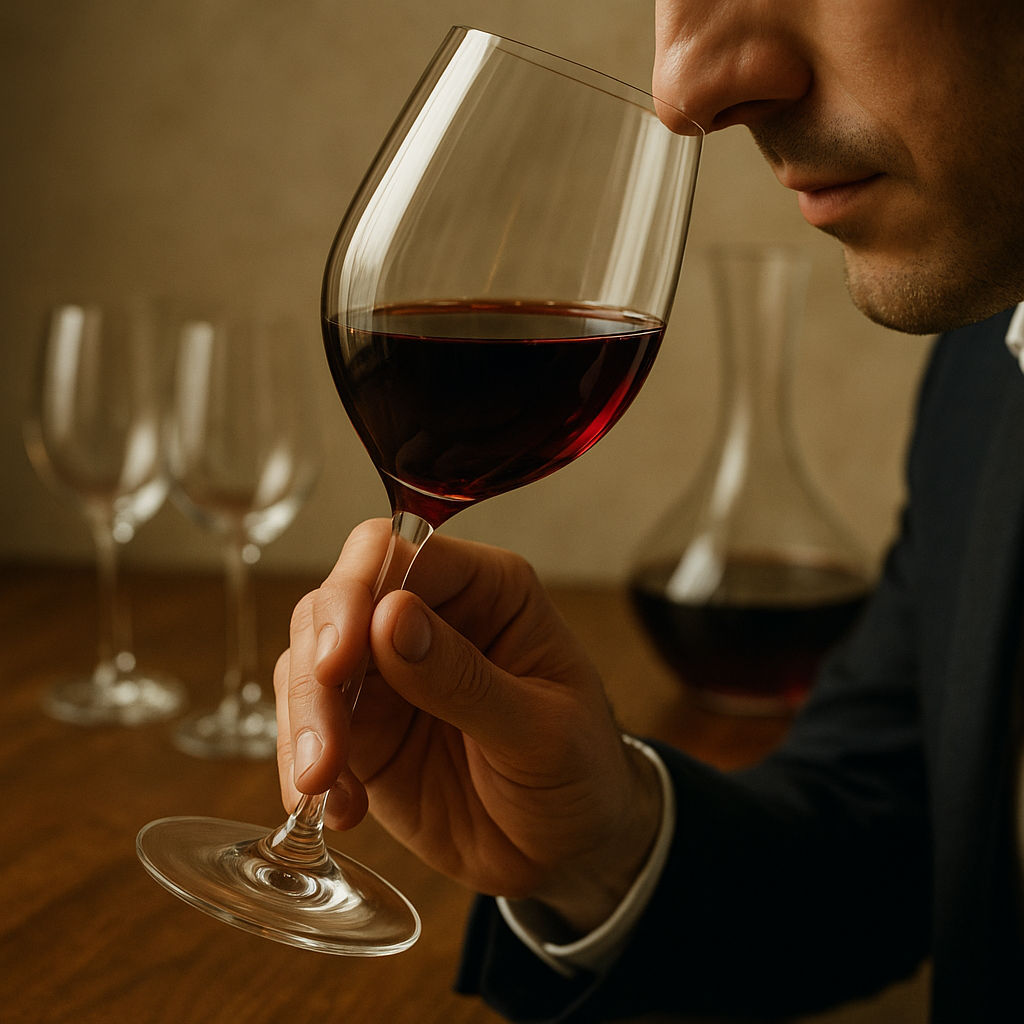 Proper glass handling enhances wine aroma.