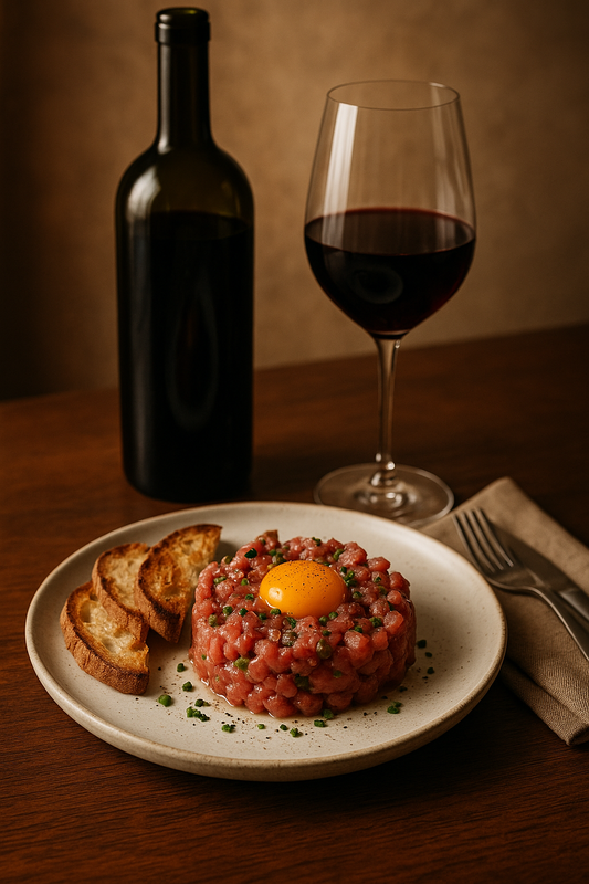 Veal tartare perfect with 2021 Cheval des Andes