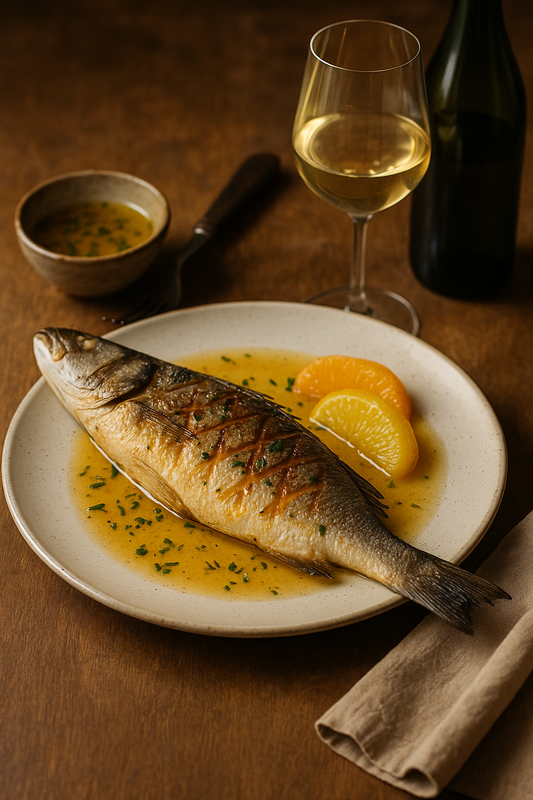 Grilled Sea Bass with Citrus Glaze